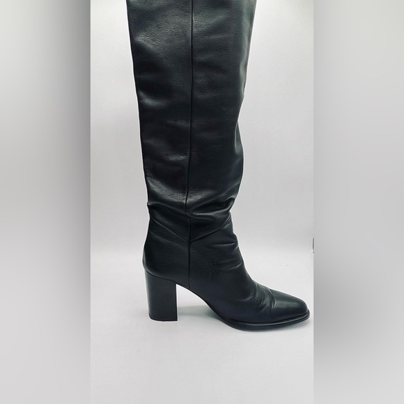 MASSIMO DUTTI Tall Black Leather Boots Size 36 - Picture 7 of 10